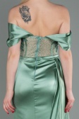 Turquoise Long Satin Evening Dress ABU2087