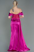 Fuchsia Long Satin Evening Dress ABU2087