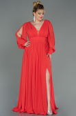 Orange Long Chiffon Oversized Evening Dress ABU1988