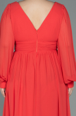 Orange Long Chiffon Oversized Evening Dress ABU1988