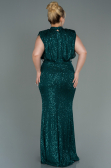 Long Emerald Green Scaly Plus Size Evening Dress ABU3115