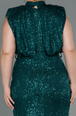 Long Emerald Green Scaly Plus Size Evening Dress ABU3115