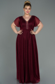 Burgundy Long Plus Size Evening Dress ABU2310
