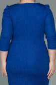 Sax Blue Short Oversized Evening Dress ABK1246