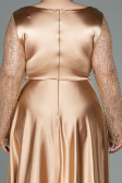 Gold Long Satin Oversized Evening Dress ABU2641