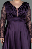 Dark Purple Long Satin Oversized Evening Dress ABU2641