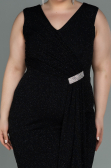Midi Black Oversized Evening Dress ABK1752