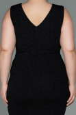 Midi Black Oversized Evening Dress ABK1752