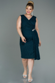 Midi Emerald Green Oversized Evening Dress ABK1752
