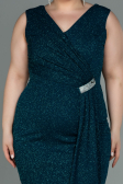 Midi Emerald Green Oversized Evening Dress ABK1752