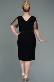 Black Midi Oversized Evening Dress ABK1338