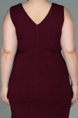 Midi Burgundy Oversized Evening Dress ABK1752
