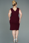 Midi Burgundy Oversized Evening Dress ABK1752