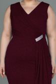 Midi Burgundy Oversized Evening Dress ABK1752