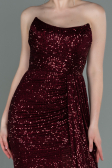 Long Burgundy Scaly Evening Dress ABU3134