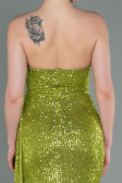 Long Pistachio Green Scaly Evening Dress ABU3134