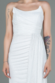 Long White Scaly Evening Dress ABU3134