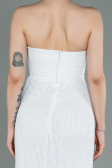 Long White Scaly Evening Dress ABU3134