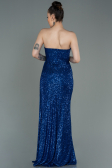 Long Sax Blue Scaly Evening Dress ABU3134