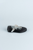 Black Satin Kids Shoe HR185