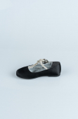 Black Satin Kids Shoe HR185