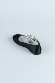 Black Satin Kids Shoe HR185
