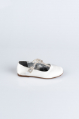 White Satin Kids Shoe HR185