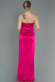 Long Fuchsia Satin Evening Dress ABU2844
