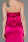 Long Fuchsia Satin Evening Dress ABU2844