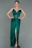 Long Emerald Green Satin Evening Dress ABU2844