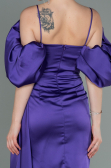 Short Purple Satin Invitation Dress ABK1773