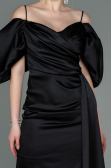 Short Black Satin Invitation Dress ABK1773