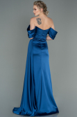 Indigo Long Satin Evening Dress ABU2661