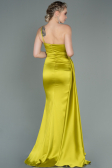 Pistachio Green Long Satin Evening Dress ABU2386