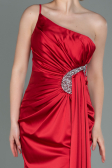 Red Long Satin Engagement Dress ABU3088
