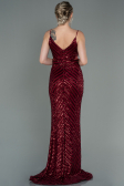 Burgundy Long Mermaid Evening Dress ABU892