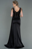 Long Black Satin Evening Dress ABU3161