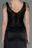 Long Black Satin Evening Dress ABU3161