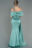 Mint Long Satin Evening Dress ABU2893