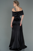 Black Long Satin Evening Dress ABU2893