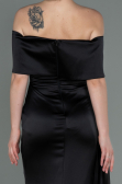 Black Long Satin Evening Dress ABU2893