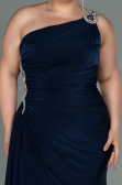 Long Navy Blue Plus Size Evening Dress ABU3132