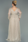 Long Beige Plus Size Evening Dress ABU3154