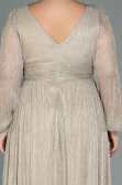 Long Beige Plus Size Evening Dress ABU3154
