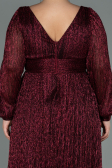 Long Burgundy Plus Size Evening Dress ABU3154