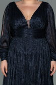 Long Navy Blue Plus Size Evening Dress ABU3154