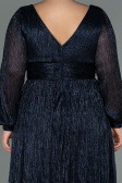 Long Navy Blue Plus Size Evening Dress ABU3154