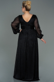 Long Black Plus Size Evening Dress ABU3154