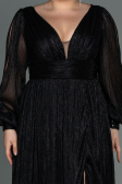 Long Black Plus Size Evening Dress ABU3154