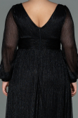 Long Black Plus Size Evening Dress ABU3154
